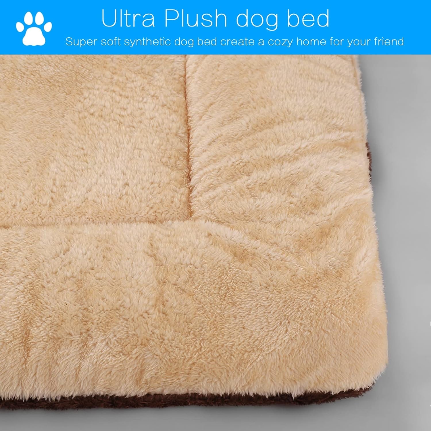 Double-Sided Plush Pet Sleeping Mats, Super Soft Dog Mattresses, Cat Mattresses, Soft Crate Mats, Machine Washable Dog Cage Pet Mats, Kennel Mats for Large, Medium and Small (Large)