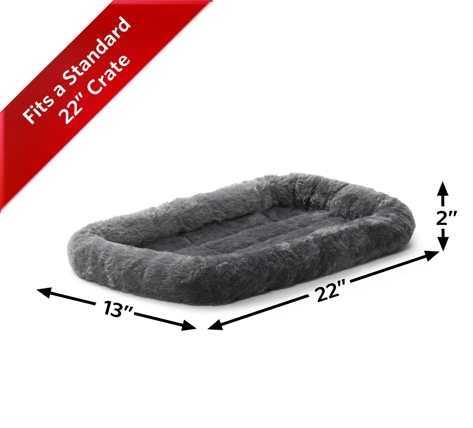 Quiet Time Dog Bed, Small, Gray 22"