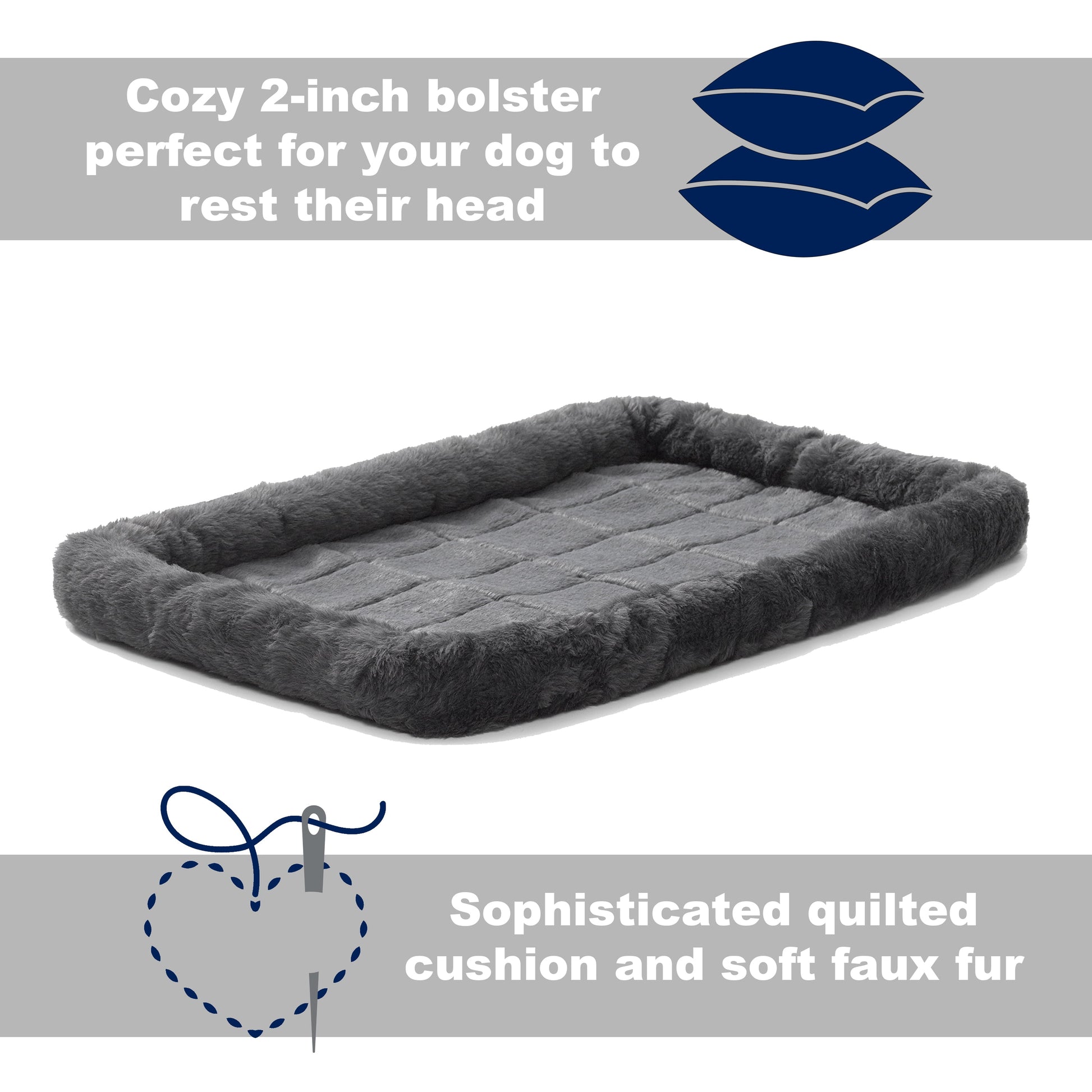 Quiet Time Dog Bed, Small, Gray 22"