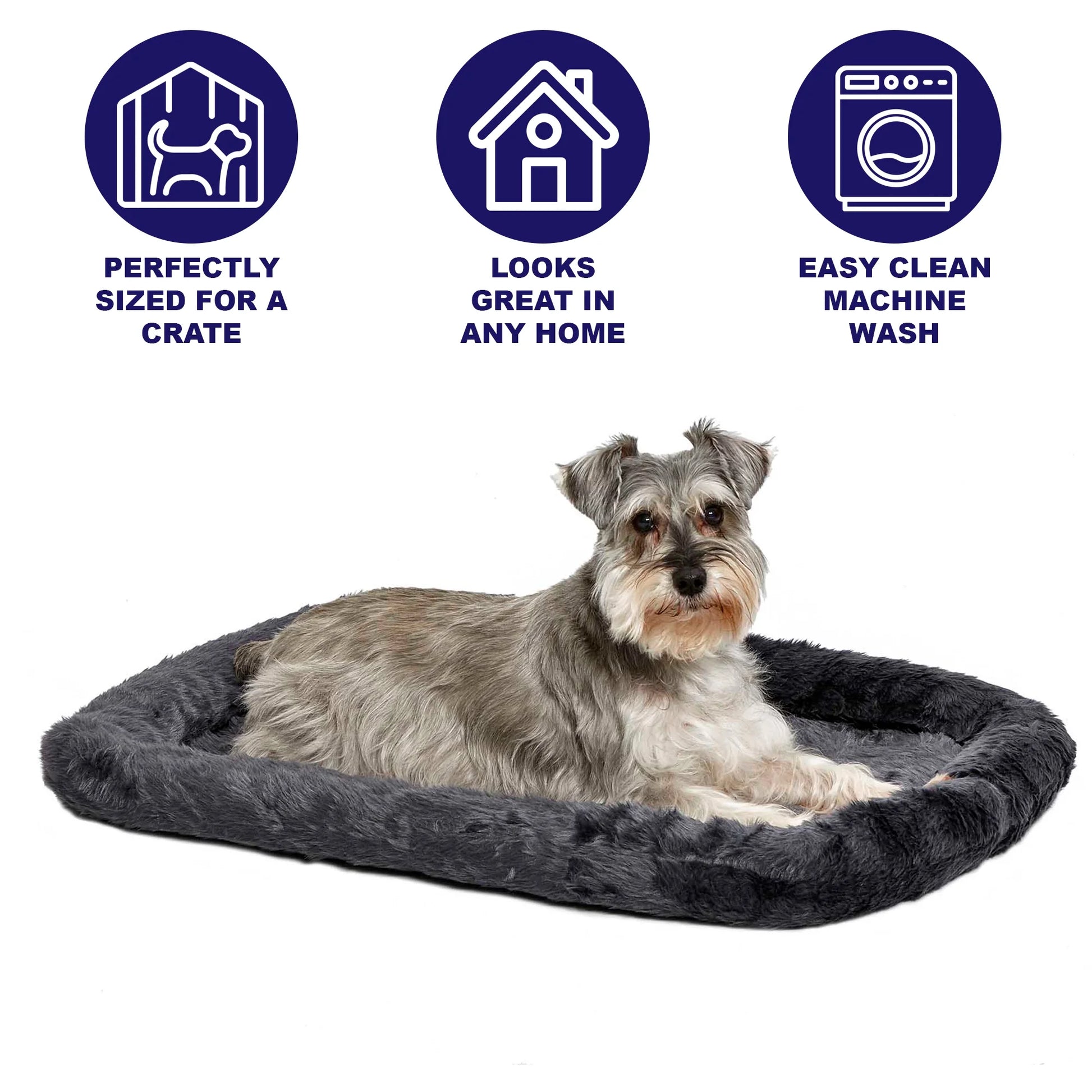 Quiet Time Dog Bed, Small, Gray 22"